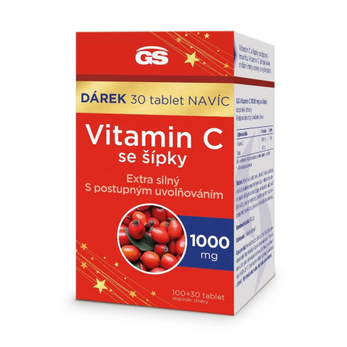 GS Vitamin C 1000 mg se šípky 100+30 tablet - Vitamin C 1000 mg with Rose Hips 100+30 Tablets